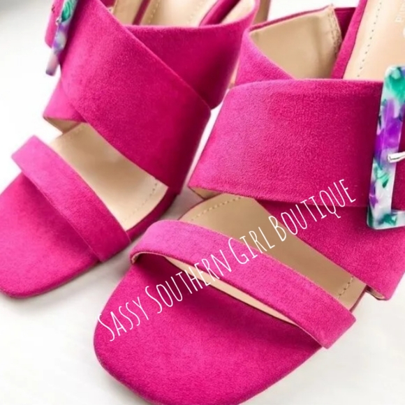 🆕⭐Charles David magenta pink sueded mule heels - Picture 5 of 15